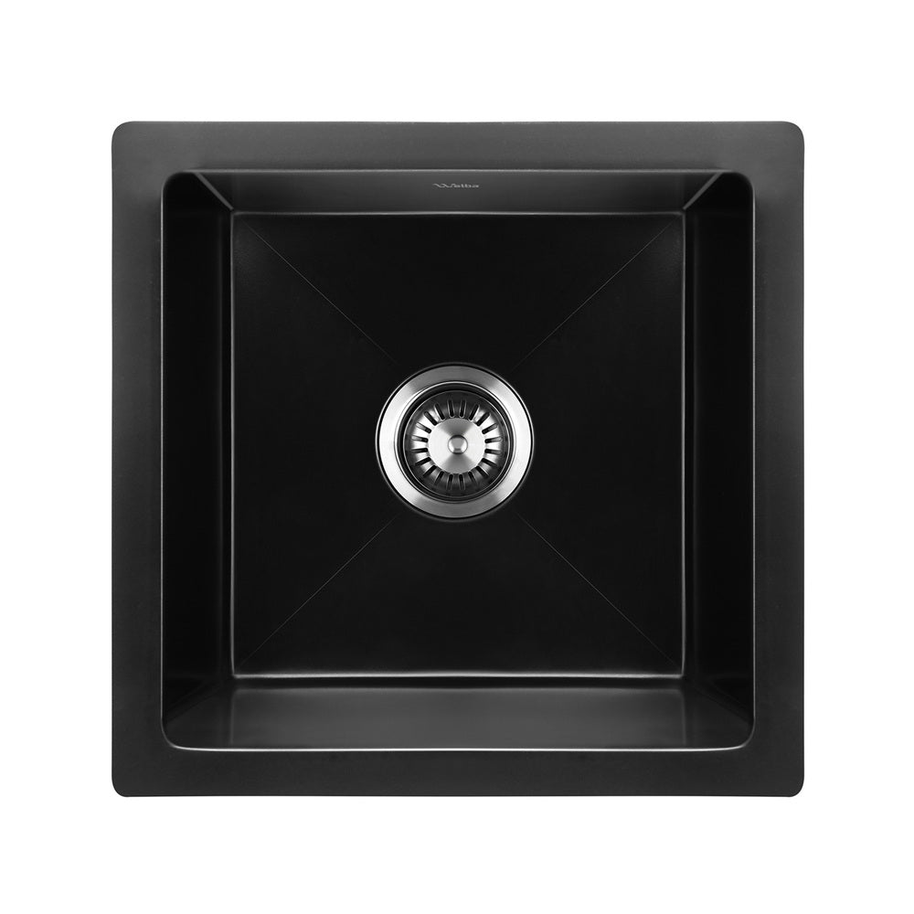 Welba Kitchen Sink 38x38cm Granite Basin Single Bowl Black