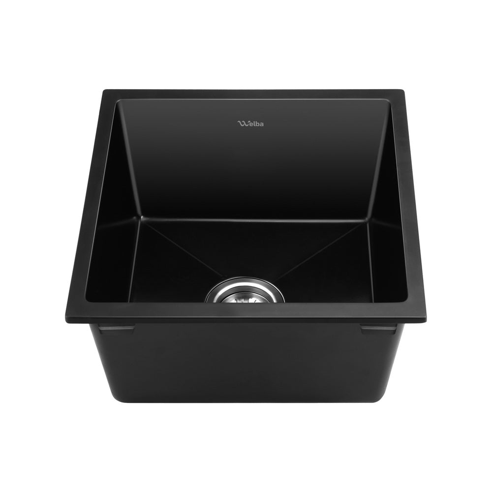 Welba Kitchen Sink 38x38cm Granite Basin Single Bowl Black