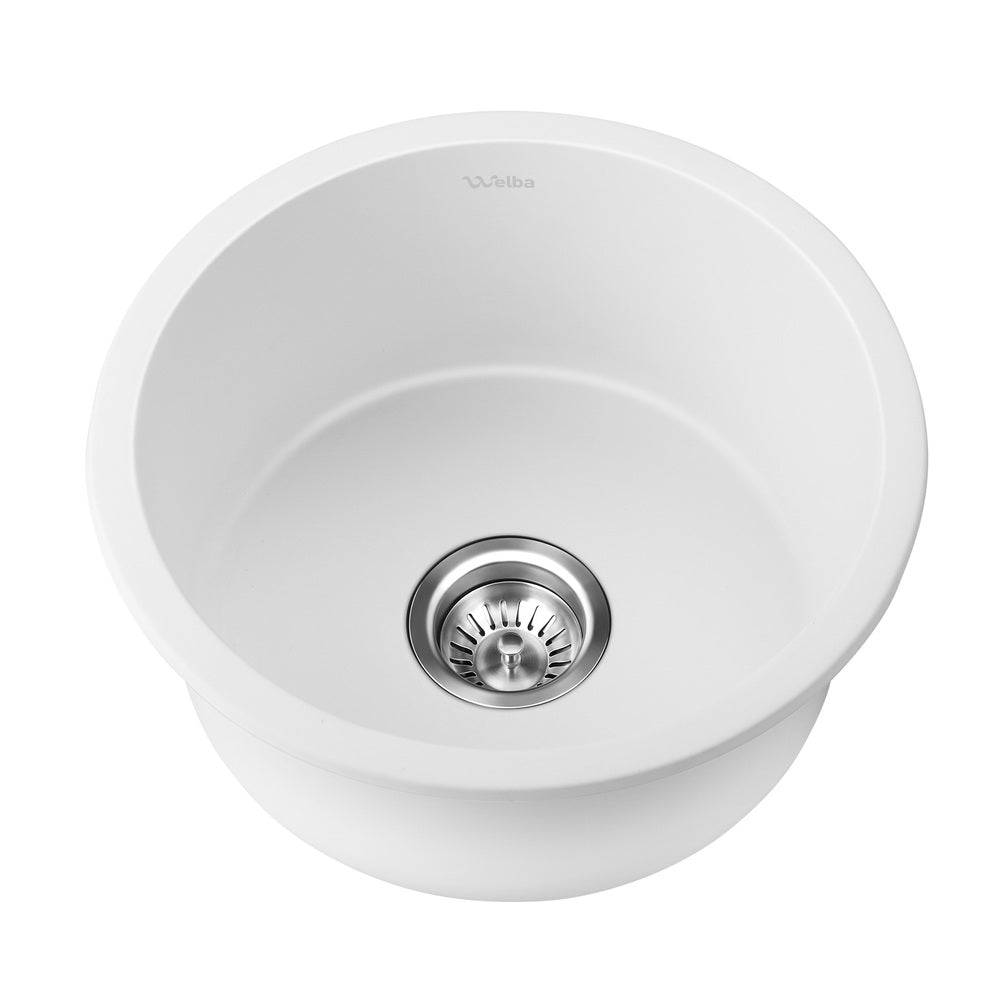 Welba Granite Sink Single Bowl 430mmx430mm White