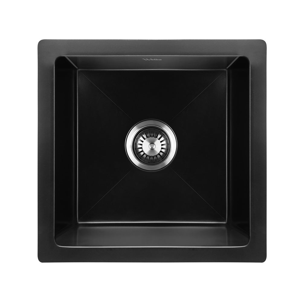 Welba Kitchen Sink Granite Basin Single Bowl 45cmx45cm Black