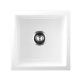 Welba Kitchen Sink Granite Basin Single Bowl 45cmx45cm White - Side View