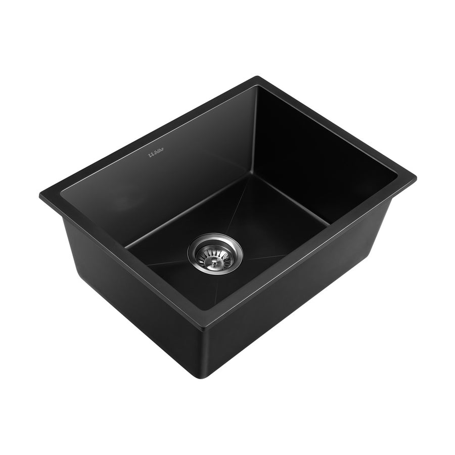 Welba Kitchen Sink 55x45cm Granite Basin Single Bowl Black
