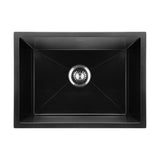 Welba Kitchen Sink 55x45cm Granite Basin Single Bowl Black - Front View