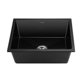 Welba Kitchen Sink 55x45cm Granite Basin Single Bowl Black - 45-Degree Angle