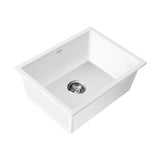 Welba Kitchen Sink 55x45cm Granite Basin Single Bowl White