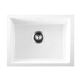 Welba Kitchen Sink 55x45cm Granite Basin Single Bowl White - Top-Down View