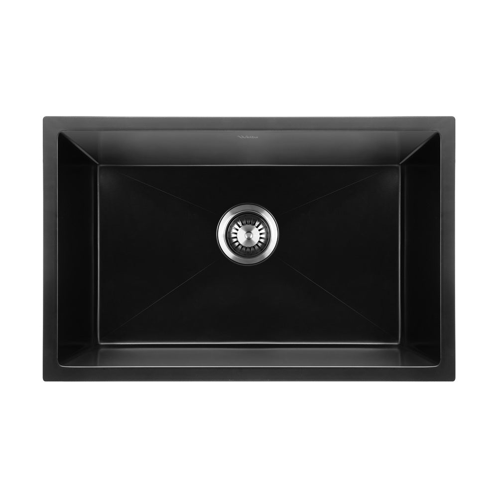Welba Kitchen Sink 70x45cm Granite Basin Single Bowl Black