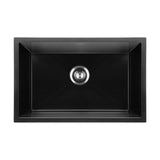 Welba Kitchen Sink 70x45cm Granite Basin Single Bowl Black - Rear View