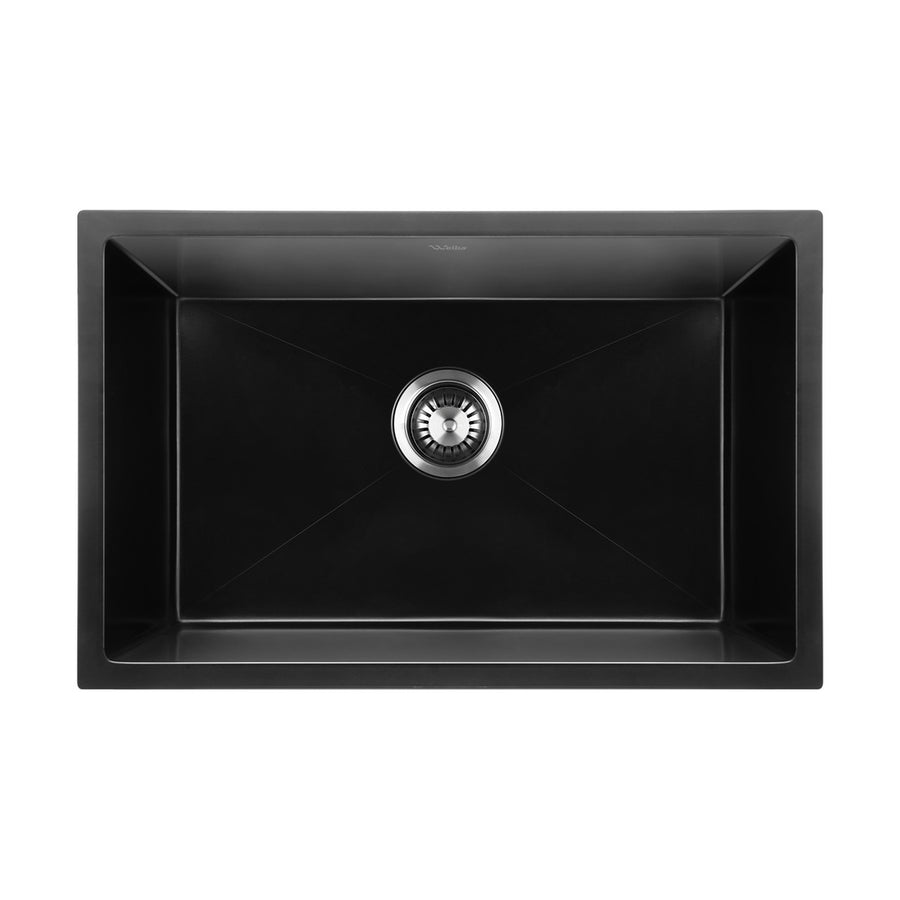 Welba Kitchen Sink 70x45cm Granite Basin Single Bowl Black
