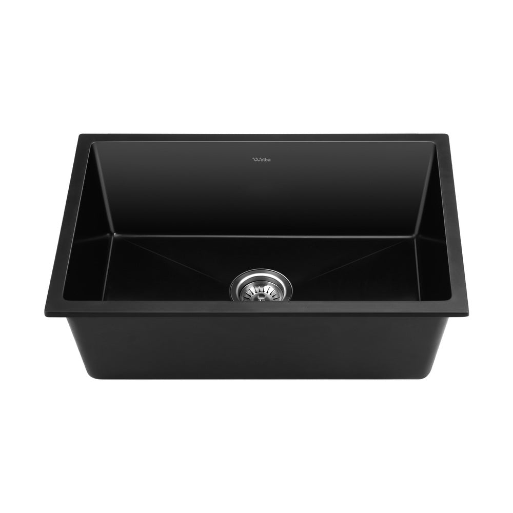 Welba Kitchen Sink 70x45cm Granite Basin Single Bowl Black