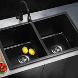 Welba Kitchen Sink Bathroom Basin Double Bowl 770mmx450mm - Rear View