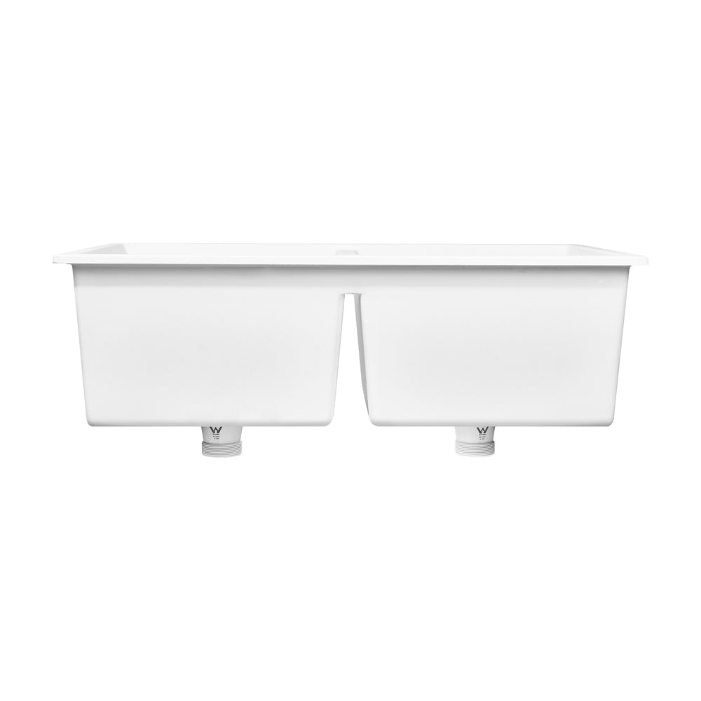 Welba Granite Sink Double Bowl 770mmx450mm White