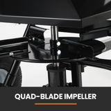 PlantCraft 160L Tow Behind Broadcast Seed and Fertiliser Spreader, 158kg Load, Heavy Duty - Low Angle