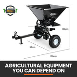 PlantCraft 160L Tow Behind Broadcast Seed and Fertiliser Spreader, 158kg Load, Heavy Duty - Rear View