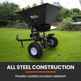 PlantCraft 160L Tow Behind Broadcast Seed and Fertiliser Spreader, 158kg Load, Heavy Duty - Front View