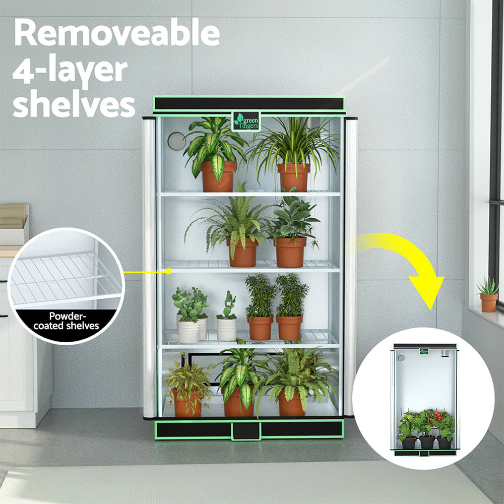 Green Fingers Grow Tent 100x60x180cm 4 Tiers Kits Hydroponics Indoor Grow System