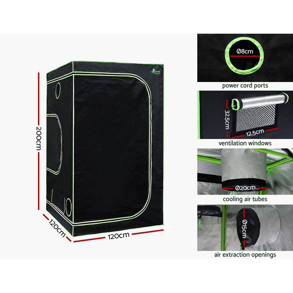 Green Fingers Grow Tent Light Kit 120x120x200CM 2200W LED Full Spectrum