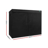 Green Fingers Grow Tent 240x120x200CM Hydroponics Kit Indoor Plant Room Black - Front View