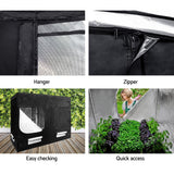 Green Fingers Grow Tent 240x120x200CM Hydroponics Kit Indoor Plant Room Black - Rear View