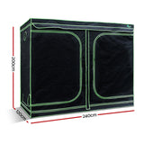 Greenfingers Grow Tent 240x120x200CM 1680D Hydroponics Kit Indoor Plant Room System - Front View