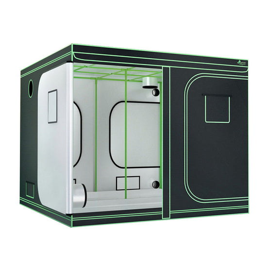 Green Fingers Grow Tent Kits 240x240x200cm Hydroponics Indoor Grow System Black