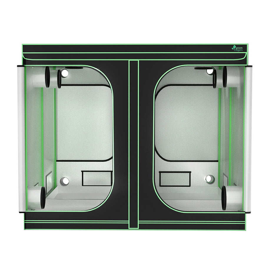 Green Fingers Grow Tent Kits 240x240x200cm Hydroponics Indoor Grow System Black