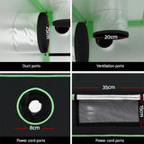 Green Fingers Grow Tent Kits 240x240x200cm Hydroponics Indoor Grow System Black