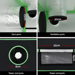 Green Fingers Grow Tent Kits 240x240x200cm Hydroponics Indoor Grow System Black