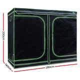 Green Fingers Grow Tent 280x140x200CM Hydroponics Kit Indoor Plant Room System - Front View