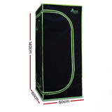 Green Fingers Grow Tent 60x60x140CM Hydroponics Kit Indoor Plant Room System - Front View