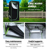 Green Fingers Grow Tent 70x70x160CM 1680D Hydroponics Kit Indoor Plant Room System - Close-Up Angle