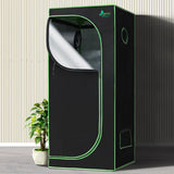 Green Fingers Grow Tent 70x70x160CM 1680D Hydroponics Kit Indoor Plant Room System - Low Angle