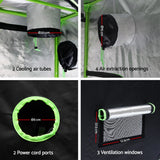 Green Fingers Grow Tent 90x50x160CM Hydroponics Kit Indoor Plant Room System - Side View