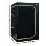 Green Fingers Grow Tent 90x90x180CM Hydroponics Kit Indoor Plant Room System - Front View