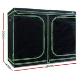 Green Fingers Grow Tent Light Kit 280x140x200CM 2000W LED 6 Vent Fan,Green Fingers Grow Tent Light Kit LED 2000W Full Spectrum 6 Vent 280x140x200CM - Front View