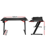 Artiss Gaming Desk Computer Desks LED Light 120CM - Front View
