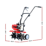 Giantz 65CC Tiller Garden Cultivator Rototiller 6 Blades Soil Plower Rotary Hoe - Front View