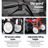 Giantz 65CC Tiller Garden Cultivator Rototiller 6 Blades Soil Plower Rotary Hoe - Rear View