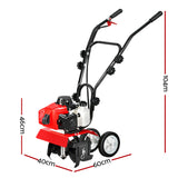 Giantz 63CC Tiller Garden Cultivator Rototiller 4 Blades Soil Plower Rotary Hoe - Front View