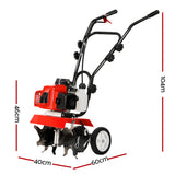 Giantz 63CC Tiller Garden Cultivator Rototiller 4 Blades Soil Plower Rotary Hoe - Front View