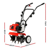 Giantz 88CC Tiller Garden Cultivator Rototiller 4 Blades Soil Plower Rotary Hoe - Front View