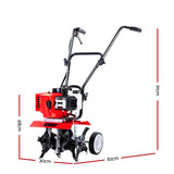 Giantz 65CC Tiller Rototiller Garden Cultivator 4 Blades Soil Power Rotary Hoe - Front View