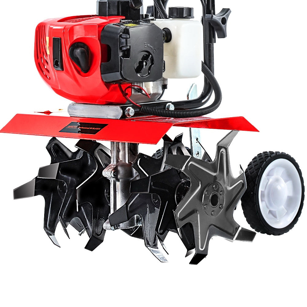 Giantz 65CC Tiller Rototiller Garden Cultivator 6 Blades Soil Power Rotary Hoe