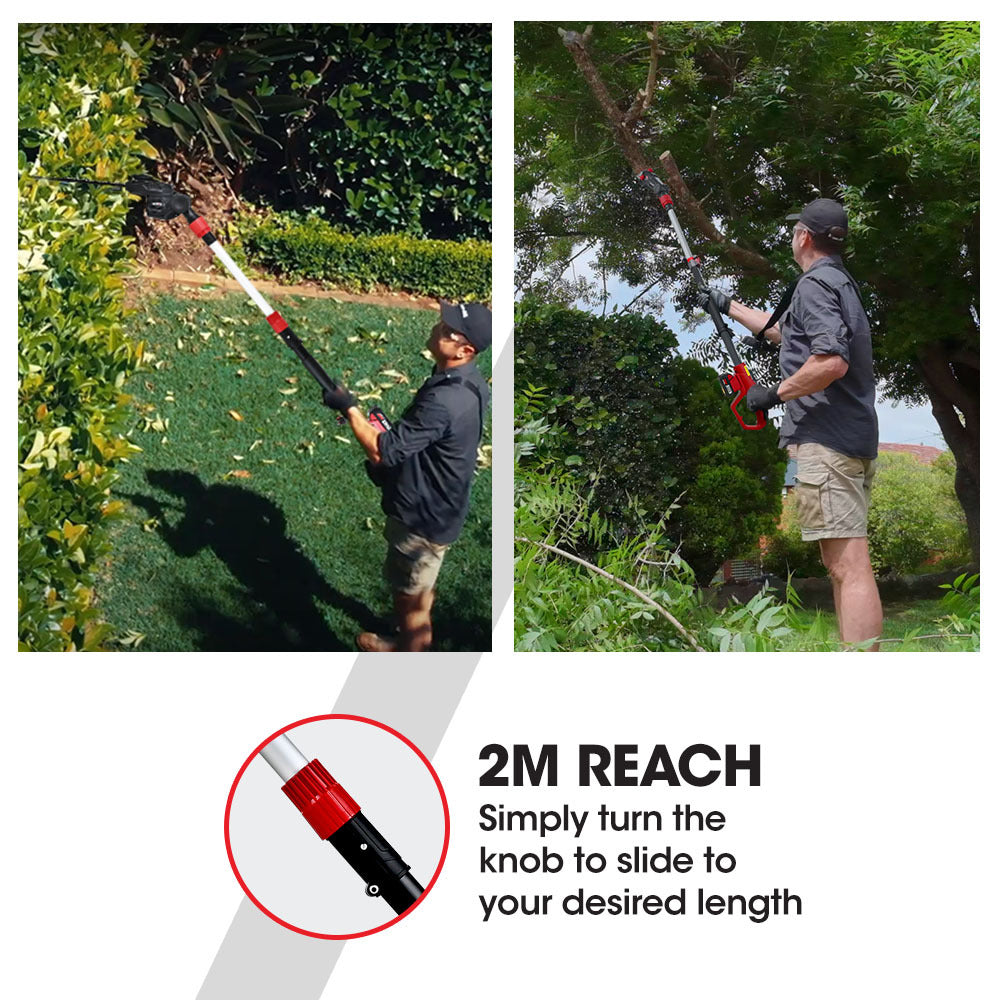 BAUMR-AG 20V SYNC Cordless Pole Saw & Hedge Trimmer Combo, 8 inch Chainsaw Pruner, Telescopic Handle