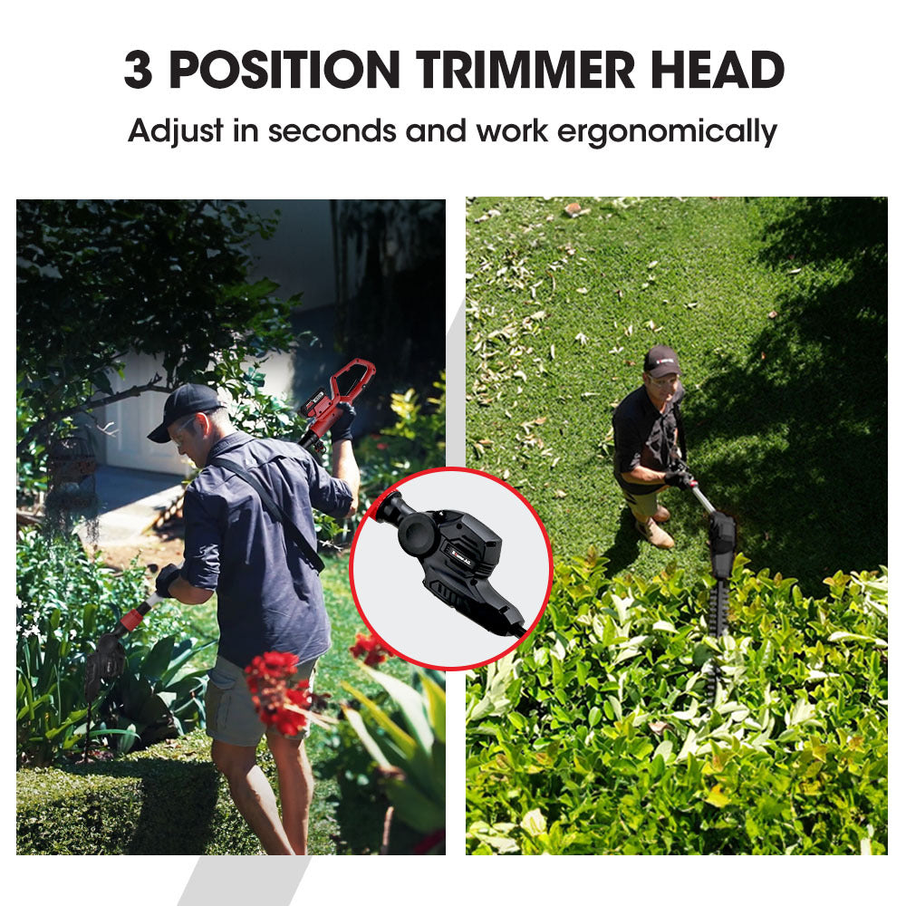 BAUMR-AG 20V SYNC Cordless Pole Saw & Hedge Trimmer Combo, 8 inch Chainsaw Pruner, Telescopic Handle