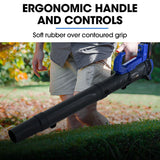 POWERBLADE 20V Leaf Blower & Line Trimmer / Edger Combo, Kit with 4.0Ah Battery & Fast Charger - 45-Degree Angle