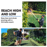 POWERBLADE 20V Cordless Pole Saw & Hedge Trimmer Combo, 8' Chainsaw Pruner & 20' Hedger, Telescopic Handle, Battery and Fast Charger Kit