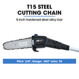 POWERBLADE 20V Cordless Pole Saw & Hedge Trimmer Combo, 8' Chainsaw Pruner & 20' Hedger, Telescopic Handle, Battery and Fast Charger Kit - 45-Degree Angle