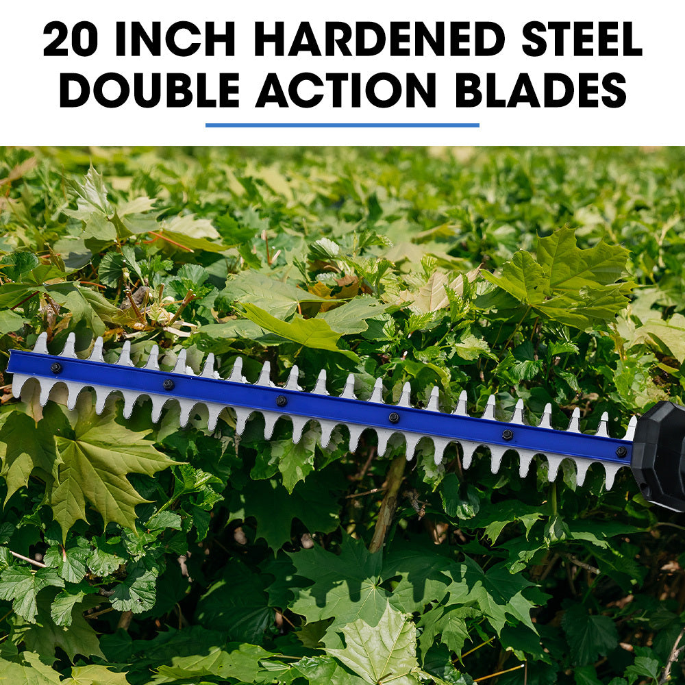 POWERBLADE 20V Cordless Pole Saw & Hedge Trimmer Combo, 8' Chainsaw Pruner & 20' Hedger, Telescopic Handle, Battery and Fast Charger Kit
