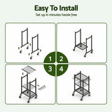 Gardeon Garden Tool Organizer with Wheels Heavy Duty Garage Yard Storage Cart - 45-Degree Angle